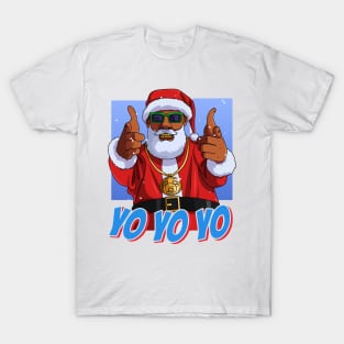 Black Santa Claus Hip Hop Christmas T-Shirt